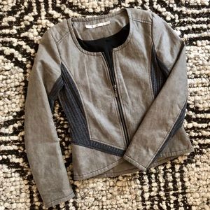 Gibson grey zip up moto style jacket size S